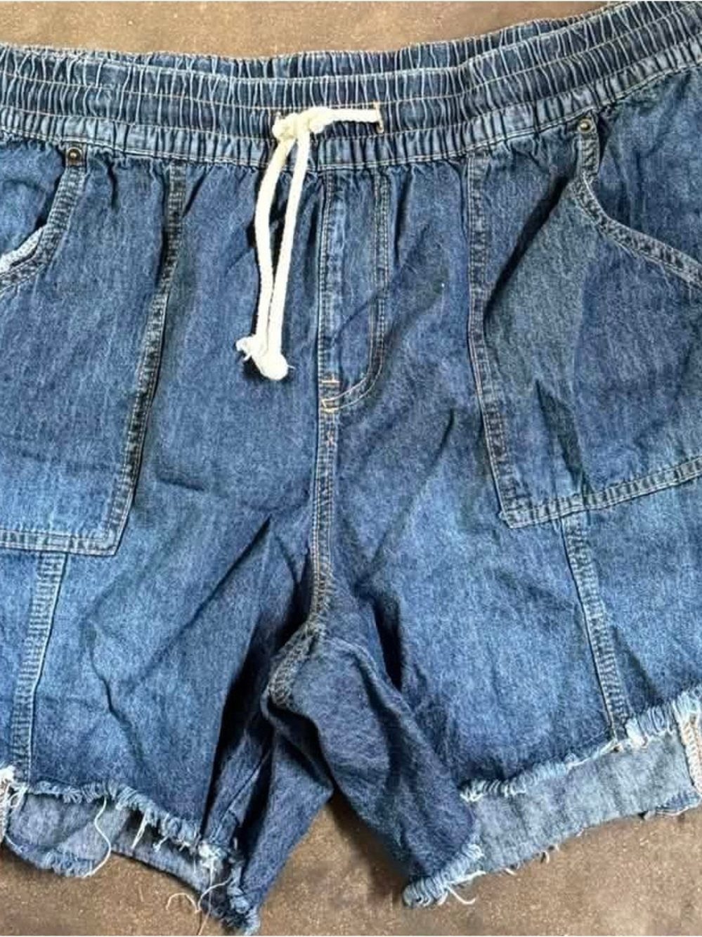 Maurices Blue Denim Jean Shorts with Drawstring